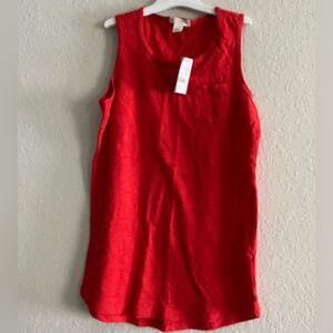 NWT J Crew Crewcuts Girls Red Sleeveless Tank Top Cotton M Medium 8-9 Casual